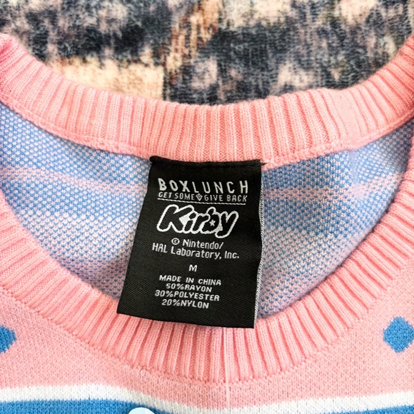 Kirby Intarsia Holiday Sweater Nintendo Unisex Boxlunch Exlusive Size M - Picture 4 of 6